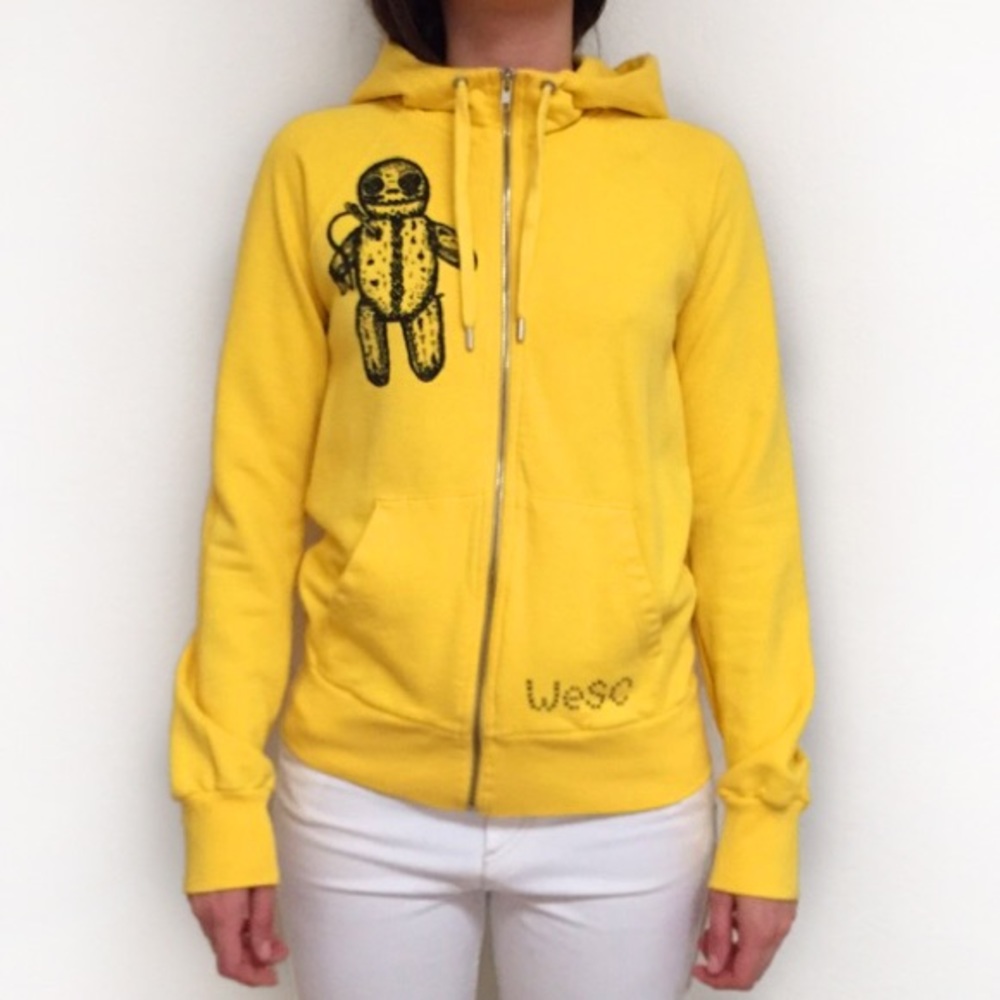 Special edition WESC yellow doll print hoodie